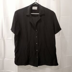 Babaton 100% Silk Black Button-Up Blouse